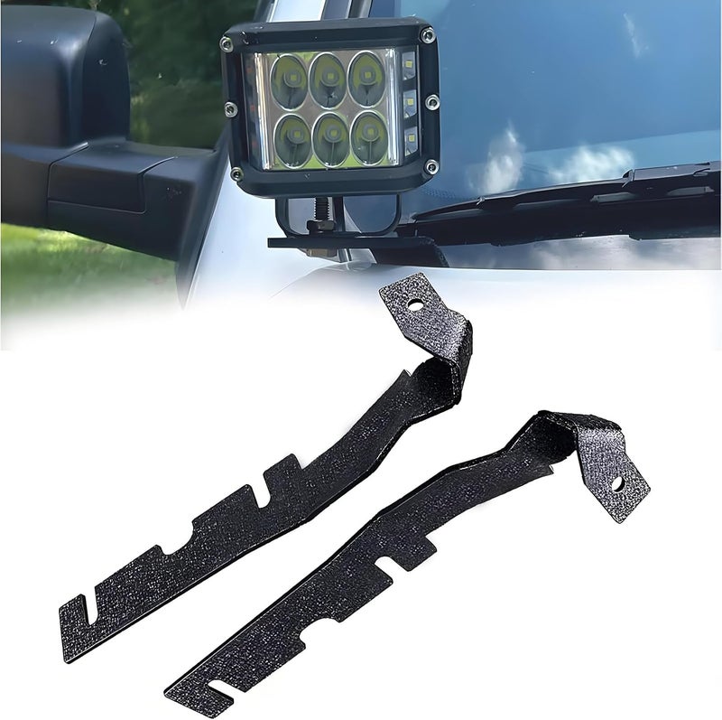 DarSeity Heavy Duty Low Profile Mount Hood Hinges Ditch Light Brackets for 2009-2018 Dodge RAM 1500 2500 3500 , for Auxiliary Off-Road Lighting - Image 1